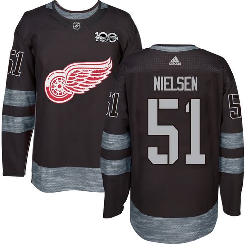 Adidas Red Wings #51 Frans Nielsen Black 1917-100th Anniversary Stitched NHL Jersey